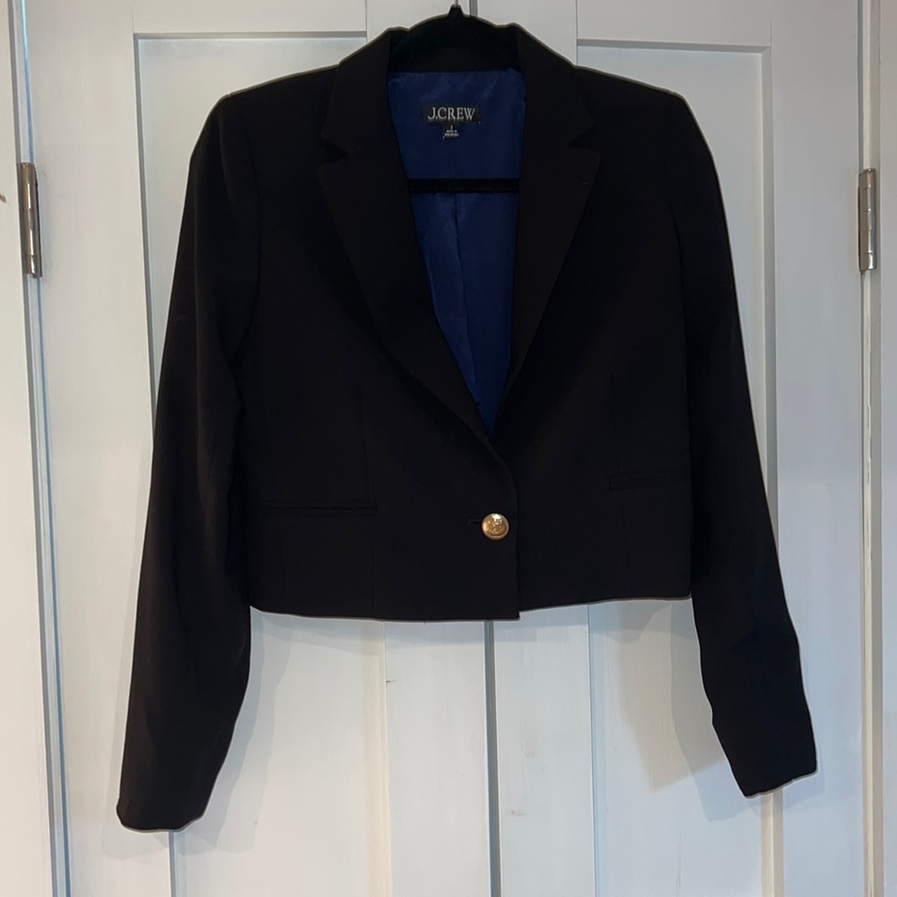 NWOT j crew black jacket size 2. Cropped/shorter fit